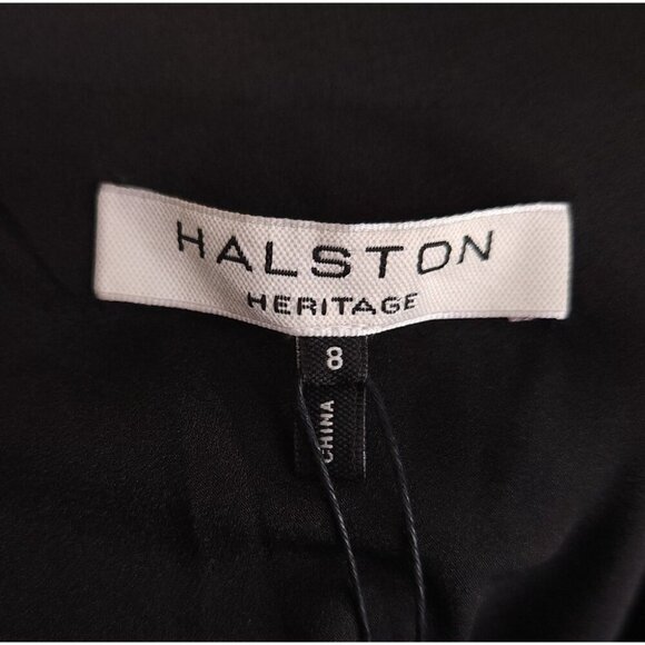 Halston Heritage Cowl Neck Slip Dress Size 8 Black $450 - Picture 12 of 16